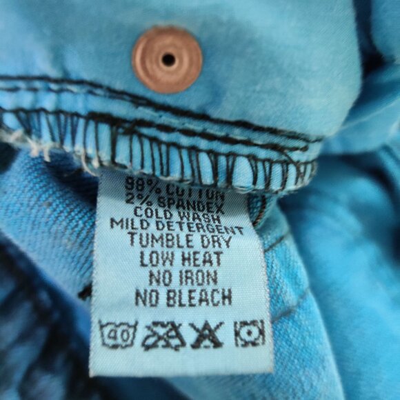 Lip Service Juniors Jeans Denim Skinny Jeans Turquoise Blue Acid Wash Punk Sz 11 - Picture 5 of 6